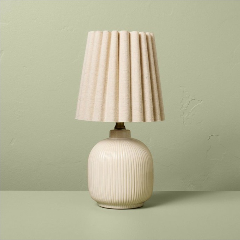 Ribbed Ceramic Table Lamp Cream/Oatmeal - Hearth & Hand™ with Magnolia